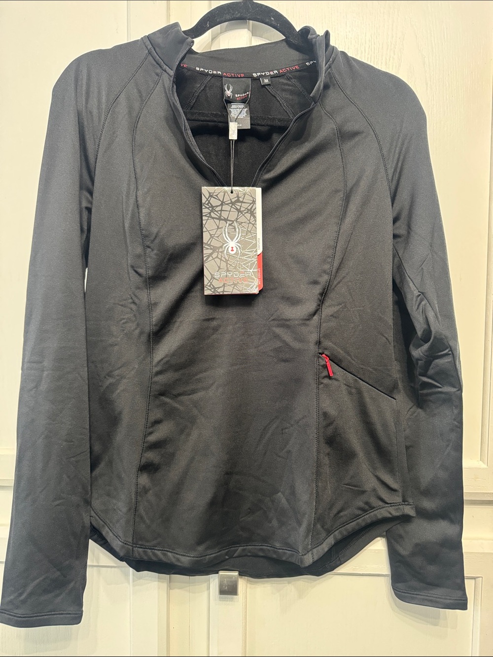 Spyder Women's Black Utility Jacket with Red Zip Pull